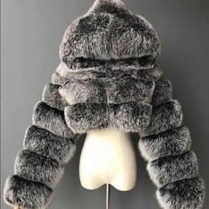 Fur Coat With Hoodie